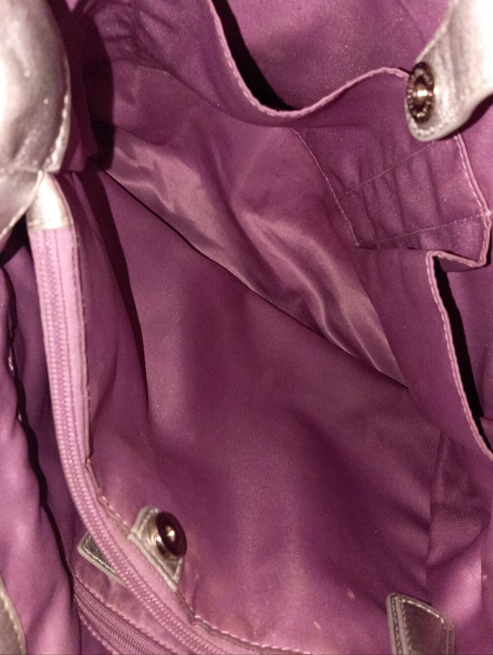 Coach Purple Multi Signature Tote with Silver Handles - Picture 7 of 7